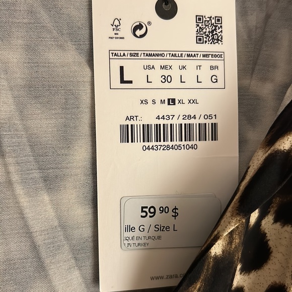 Zara Leopard Print Ruched Blouse - Brand new - never worn - Picture 3 of 3